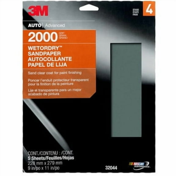 3M 32044, 2000 Grit, Wet or Dry Sandpaper