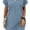 Blue, variant on MORTTIC Women's V-Neck Short Sleeve Button T-Shirt Dress, Casual Loose Fit Ribbed Sundress, Solid Color Summer Mini Dress, M