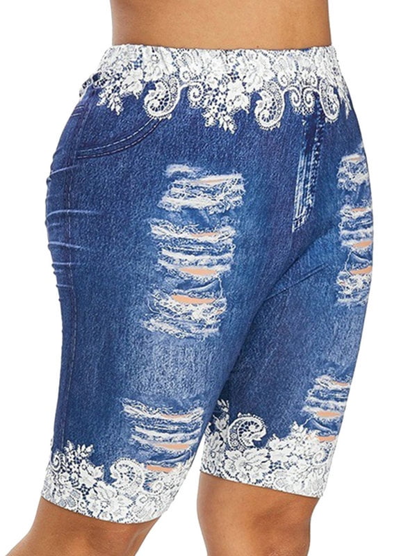 denim and lace shorts