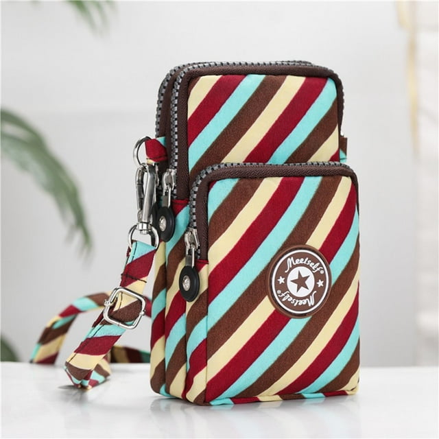 Woman‘s Cell Phone Bag with Large Capacity Wrist Strap Prints Design for Outdoor School Office Commute