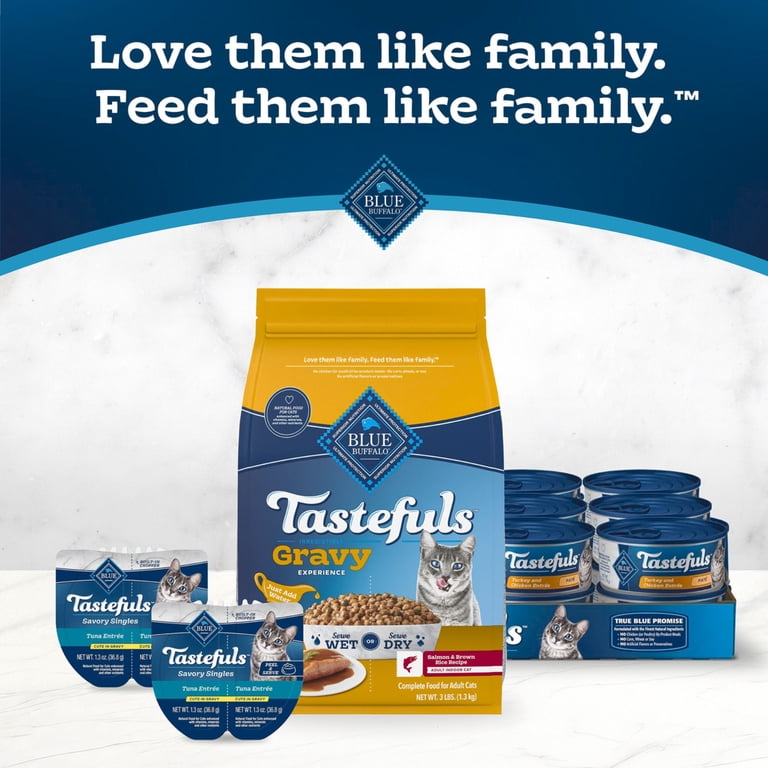 Blue Buffalo Tastefuls Irresistible Gravy Indoor Dry Cat Food, Salmon, 5lb photo 5