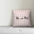 thumbnail image 2 of Creative Products Mr. and Mrs. in Black Text on Pink Plaid 16x16 Spun Poly Pillow, 2 of 2