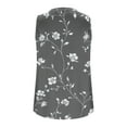thumbnail image 4 of Women's V Neck Tank Tops Summer Casual Floral Printed Sleeveless T Shirts Trendy Loose Fit Work Basic Blouses (3XL, Dark Gray), 4 of 5