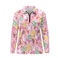 thumbnail image 2 of Uorisanigo Cute Easter Bunny Athletic Polo Workout Tops for Women Stylish Breathable Moisture Wicking Casual Tennis Activewear Quarter Zip Pullover Size S, 2 of 7