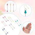 thumbnail image 3 of 1Set 12Pcs 6 Colors Plastic Dangle Earrings with Iron Finding Beadable Earrings for Women Round Mixed Color 76x6.5mm Pin: 0.9mm and 1.8mm 2pcs/color, 3 of 7