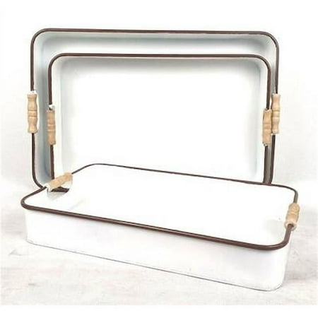 

MDR Trading AP-CTF723TL White Rustic Style Metal with Handles Tray