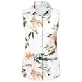 thumbnail image 6 of Xdegoge Sleeveless Blouse for Women V Neck Lapel Collar Work Office Tank Tops Retro Vertical Striped Print Slimming Fit Breathable Soft Satin Fabric Summer Tops, 6 of 6