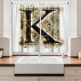 thumbnail image 2 of Ambesonne Letter K Kitchen Curtains, Smoked Letter K ABC, 55"x39", Tan Black Orange, 2 of 3