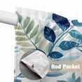 thumbnail image 4 of Navy Blue Leaves Swag Valances for Windows 2 Pack, Kitchen Window Curtains 36 Inch Length, Summer Botanical Farmhouse Watercolor Leaf Privacy Swag Curtains for Living Room/Bathroom 36"x36", 4 of 8