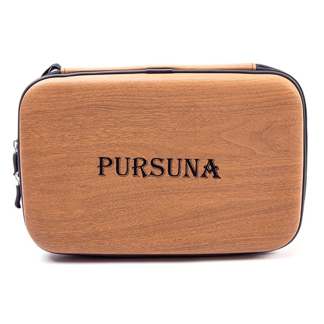 Pusena Customizable Ping Pong Paddle Case - Durable EV Composite Hard Shell Square Storage Bag with Yellow Wood Grain Print, Portable & Reliable for Fitness, Tennis & Sports Equipment, New Design for