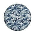 thumbnail image 2 of DouZhe Waterproof Spare Tire Cover, Geometric Blue Camouflage Prints Adjustable Wheel Covers Fit for Jeep Trailer RV SUV Car, 16 inch, 2 of 7