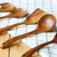 thumbnail image 5 of Wooden Cooking Utensils,Teak Wood Spoons and Wooden Spatula for Cooking, Nonstick Natural and Healthy Kitchen Cookware, 5 of 7