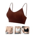 thumbnail image 1 of Sujetador tipo bralette con escote en V y relleno sin costuras Luxtrada para mujer (caramelo, M), 1 of 7
