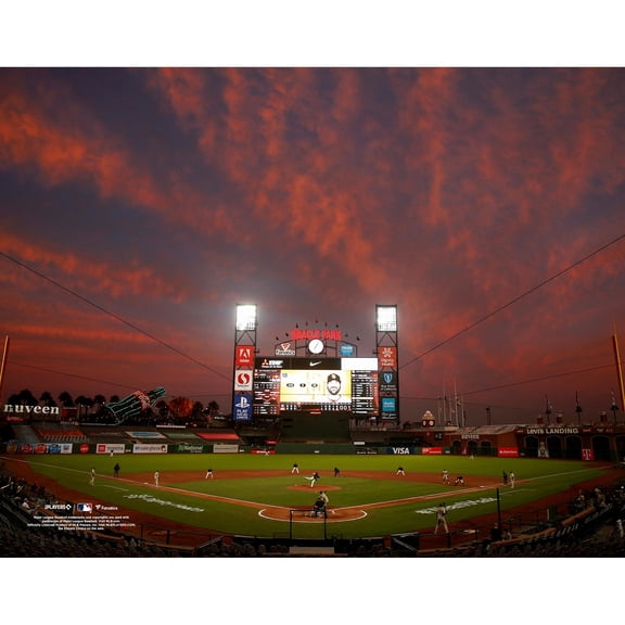 San Francisco Giants Unsigned Oracle Park McCovey Cove Sunset View Photograph