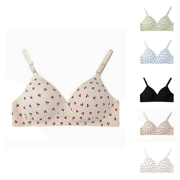 Hrsba Womens Summer Bra,Plus Size Bra for Womens,Women's Lingerie Student Girl Gathered Thin Without Steel Ring Girl's Bra