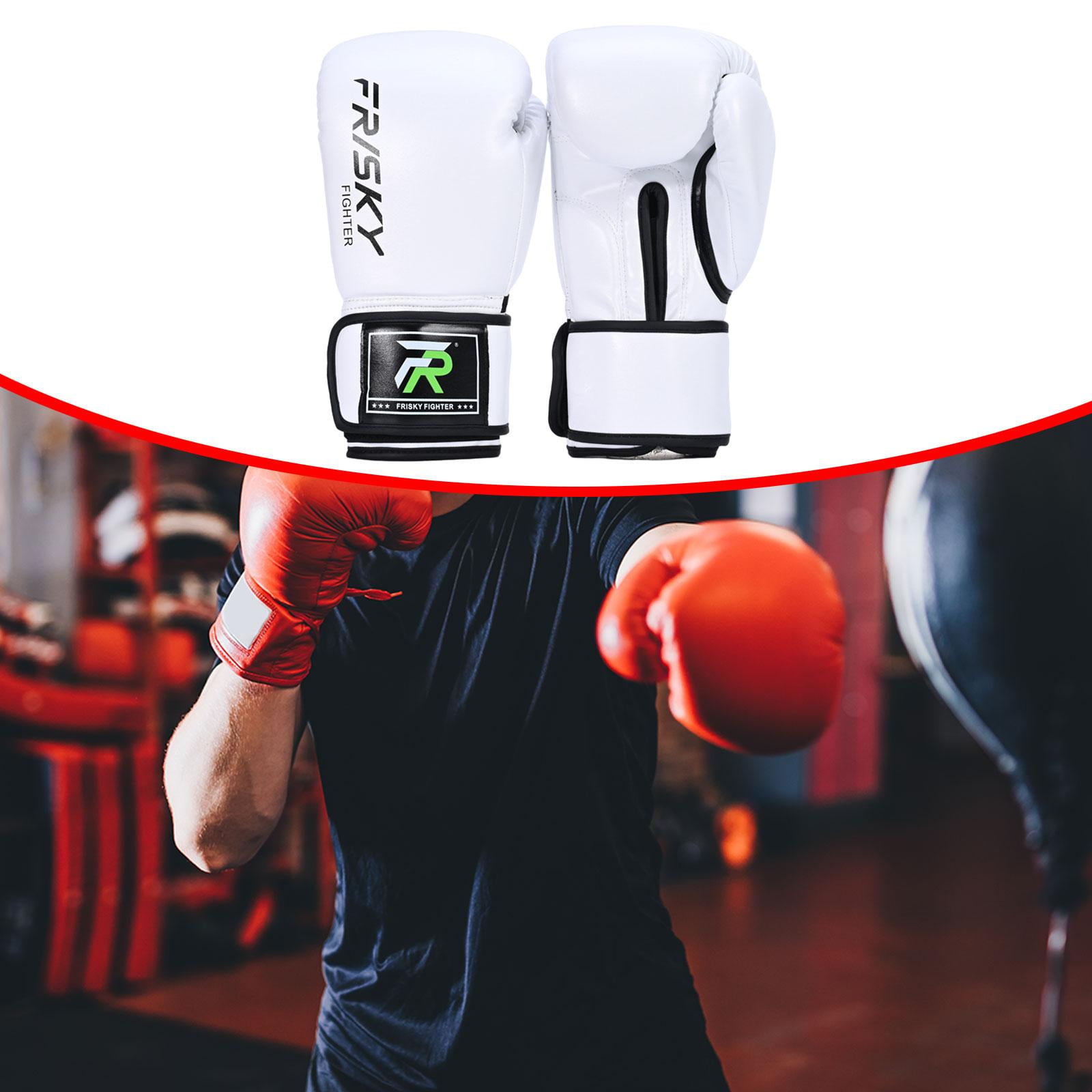 funtasica Boxing Gloves Boxing Equipment Kickboxing Gloves Punching Gloves Sparring Gloves for Sparring Karate Sanda, Workout Taekwondo white 10OZ
