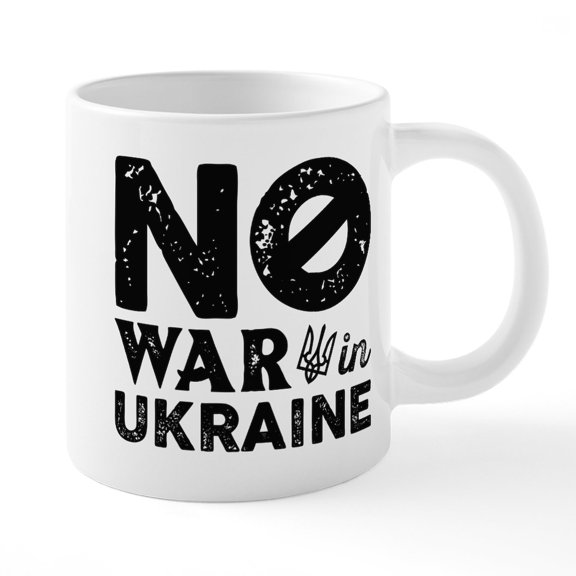 CafePress - No War In Ukraine - 20 Oz White Ceramic Mega Mug