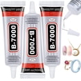 thumbnail image 1 of B7000 Pegamento de diamantes de imitación para manualidades, 3 piezas 1.7 fl oz 1.68 fl.oz transparente B-7000 Super pegamento de joyería adhesivo industrial transparente para reparación de teléfonos de tela, fabricación de joyas, gemas de cristal Tac Nail Art Stone Glass Sincero Electrónica, 1 of 5