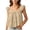 Beige, variant on Women's Tank Top ,Ruffle Shoulder Square Neck Summer SleevelessCropped Tee Ribbed Knit Crew Neck Basic Blouse (Gray, Medium)