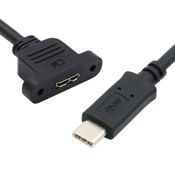 FVH Type-C USB 3.0 USB-C Male to Micro 3.0 Type-B Female Screw Mount Type Extension Cable 5Gbps