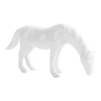 HONMEET Small White Ceramic Horse Figurine Decorative Home Ornament Collectible 1 Piece