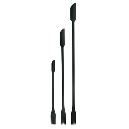 

Small Silicone Spatula | 3pcs Two-Sides Hardened Mini Silicone Spatula and Silicone Brush | Heat-Resistant Thin Jar Scraper for Cooking Mixing Stirring