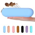 thumbnail image 5 of Meiyuuo Travel Makeup Brush Holder, Large Silicone Brushes Set Protect Cover Bag Small Items Organizer Zipper Closure Pouch, Waterproof Cute Case for Daily, Work Gift for Her Haze Blue, 5 of 10