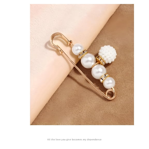 Pearl Pendant Safety Pin Adjustable Waist Chain for Women Elegant Halloween Christmas Gift