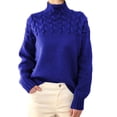 thumbnail image 5 of Suéter casual de mujer de moda europea y americana, jersey de punto suelto de manga larga torcida con cuello de tortuga, ropa de mujer de otoño e invierno, 5 of 5