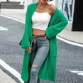 thumbnail image 4 of Sakmal Open Front Cardigan Sweaters for Women Tunic Soft Cute Cardigan Long Green Sweater Top with Pockets, 4 of 9
