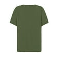 thumbnail image 5 of loopsun Plus Size Tops for Womens,Womens Summer Tops,Women's Casual Solid Color Medium Short Sleeve V-Neck Top Army Green XXL, 5 of 5
