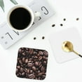 thumbnail image 5 of Kll Square Drink Coasters Set Of 4,Pu Leather Absorbent Coasters Set Decorative Coffee Cup Coasters Housewarming Gift For Home Decor-Coffee Bean, 5 of 9