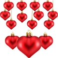 thumbnail image 1 of Adornos para árbol de Navidad con forma de corazón, 24 unidades, color rojo, 1 of 6