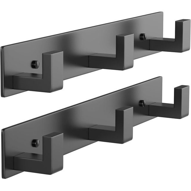 Coat Rack Wall Mount with L Shaped Coat Hooks Wall Hooks Heavy Duty Stainless Steel Towel Hooks Wall Coat Hanger Robe Hooks for Bathroom Kitchen Entryway ( Hooks PC)