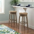 thumbnail image 2 of Pemberly Row 31" Transitional Wood Swivel Bar Stool in Natural Brown, 2 of 8
