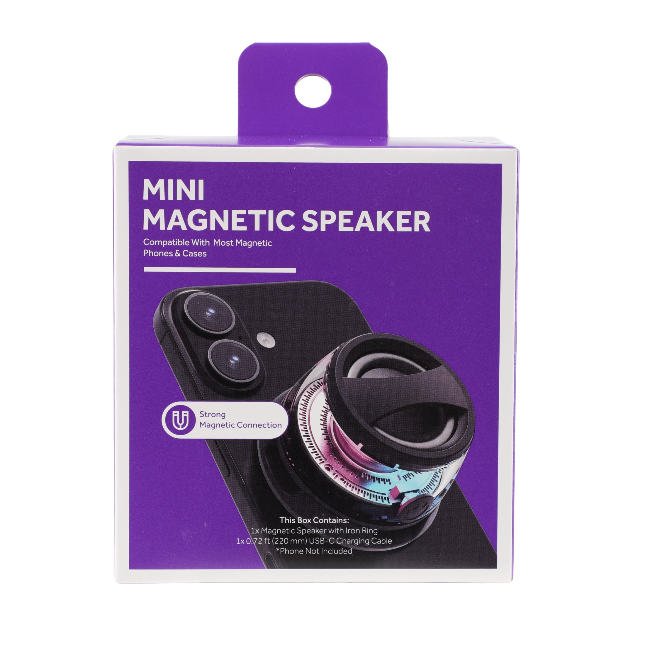 ZSOU Mini Magnetic Portable Wireless Speaker with LED Lights, Black