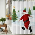 thumbnail image 3 of Red Christmas Santa Shower Curtains for Bathroom, Xmas Tree Snowflake Waterproof Fabric Shower Curtain for Bathroom Bathtub Decoration, Machine Washable, 72"x72", 3 of 9