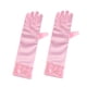 thumbnail image 5 of FELTECHELECTR 1 par de guantes largos de satén con lazo para niña de las flores, para boda, fiesta de noche (rosa), 5 of 6