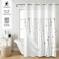 thumbnail image 3 of Mizhona Black Stripes No Hooks Shower Curtains with Snap in Liner Black and White Hookless Fabric Bathroom Curtain,71"× 83", 3 of 7