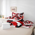 thumbnail image 5 of Feelyou Teens Camouflage Twin Bedding Sets 7-Piece, Black Red Camo Bedding Comforter Set, Chic Artwork Abstract Reversible Sheet Sets, Luxury Bedroom Decor, 5 of 7