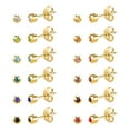 thumbnail image 1 of 12 Pairs Ear Piercing Stud Earrings,Surgical Stainless Steel Multicolor Cubic Zirconia Birthstone Stud Earrings for Piercing Guns 2mm 3mm 4mm, 1 of 7