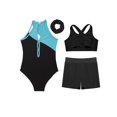 thumbnail image 4 of TTAO Girls' Leotard Dance Clothes Dance Leotards for 6-16 Years Fashion Hair Band Sleeveless Sparkly Tumbling Lake Blue 8, 4 of 7