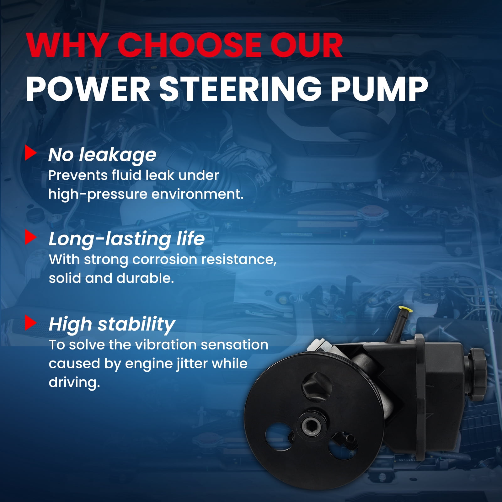 MOCA AUTOPARTS Power Steering Pump Fit for 2006-2011 Chevrolet Impala 3.5L 3.9L & 2006-2007 Chevrolet Monte Carlo 3.5L