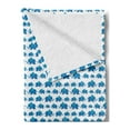 thumbnail image 2 of Animal Soft Flannel Fleece Throw Blanket, Children Kids Pattern Nursery Theme Blue Color Animals Horizontal Pattern, Cozy Plush for Indoor and Outdoor Use, 70" x 90", Blue White, by Ambesonne, 2 of 5