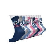 Disney Stitch Womens Graphic Crew Socks, 10-Pack, Sizes 4-10