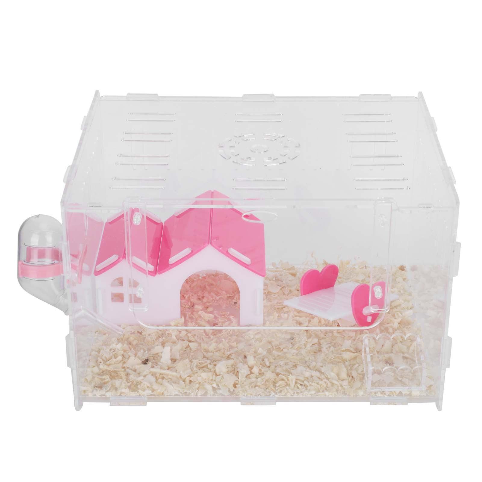 Suodoka Clear Acrylic Hamster Cage Small Animal Habitat Single Layer Transparent Pet Castle Large 13.39 inches / 34 cm