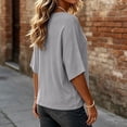 thumbnail image 6 of VBVC Women's Crew Neck 3/4 Sleeve Top , Ladies' Drop Shoulder Loose Fit Tunic , Casual Stretchy Tee Shirts For Women, S-2XL, 6 of 8