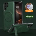 thumbnail image 2 of for Samsung Galaxy S25 Ultra Case Magnetic Bracket, Built-in Invisible Kickstand [Compatible with Magsafe] Wireless Charging PU Leather Rugged Protection for Samsung Galaxy S25 Ultra Phone Cases,Green, 2 of 8