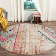 thumbnail image 1 of SAFAVIEH Monaco Collection 5' x 5' Round Multi MNC222F Boho Chic Tribal Distressed Non-Shedding Dining Room Entryway Foyer Living Room Bedroom Area Rug, 1 of 5