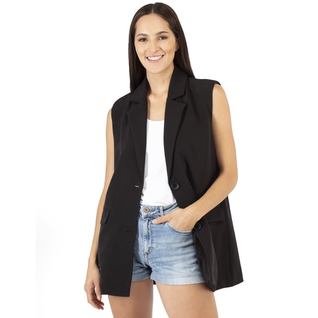 Chaleco cruzado con solapa AMAD Casual para mujer Talla M
